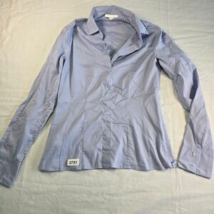 BOSS Hug Boss Light Blue Long Sleeve Button Front Shirt Top Women's Size 6 US